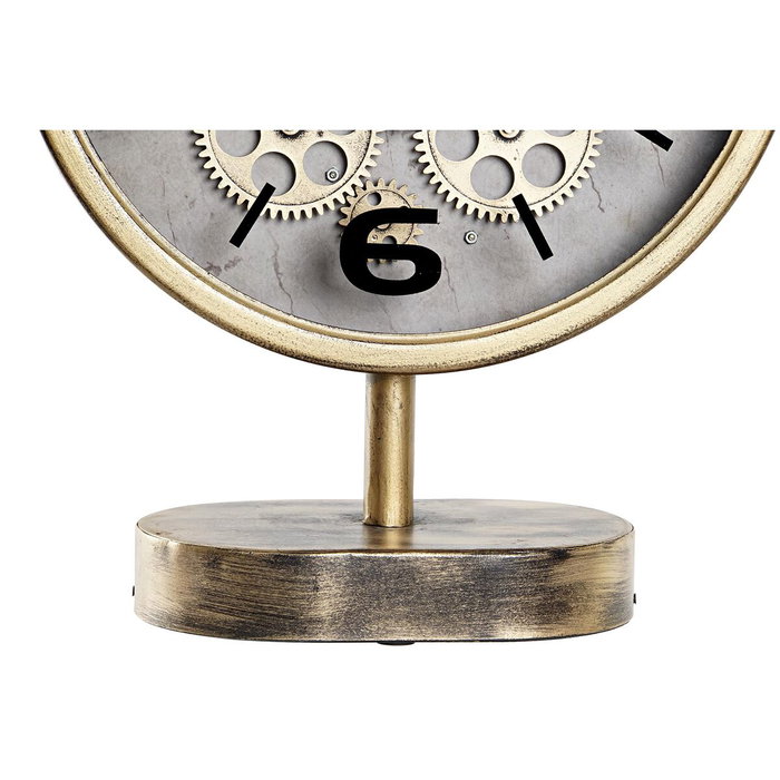 DKD Home Decor Reloj de Sobremesa Dorado en Hierro y Cristal