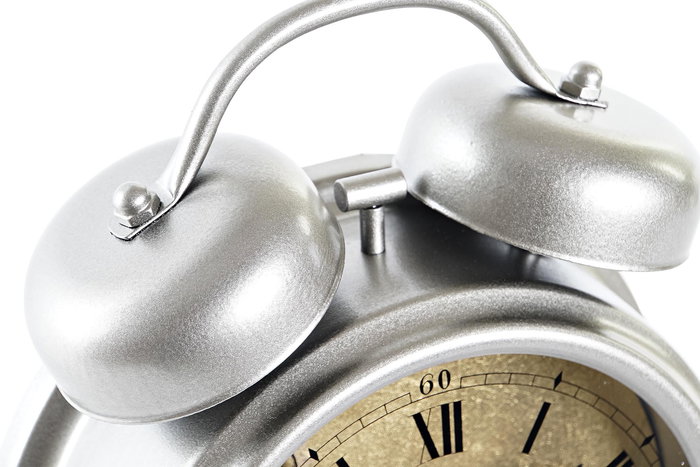 DKD Home Decor Reloj Sobremesa Plateado 7.5 x 25 x 19 cm