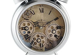 DKD Home Decor Reloj Sobremesa Plateado 7.5 x 25 x 19 cm