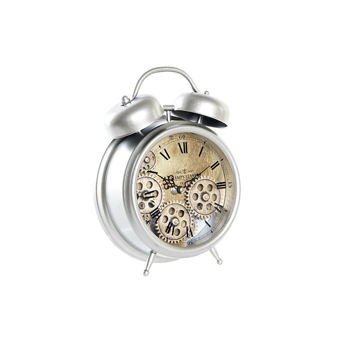 DKD Home Decor Reloj de Sobremesa de Hierro Plateado
