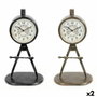 DKD Home Decor Reloj de Sobremesa de Hierro y PVC Surtido de 2 Unidades