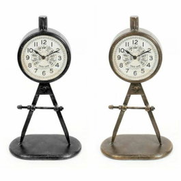 DKD Home Decor Reloj de Sobremesa de Hierro y PVC Surtido de 2 Unidades
