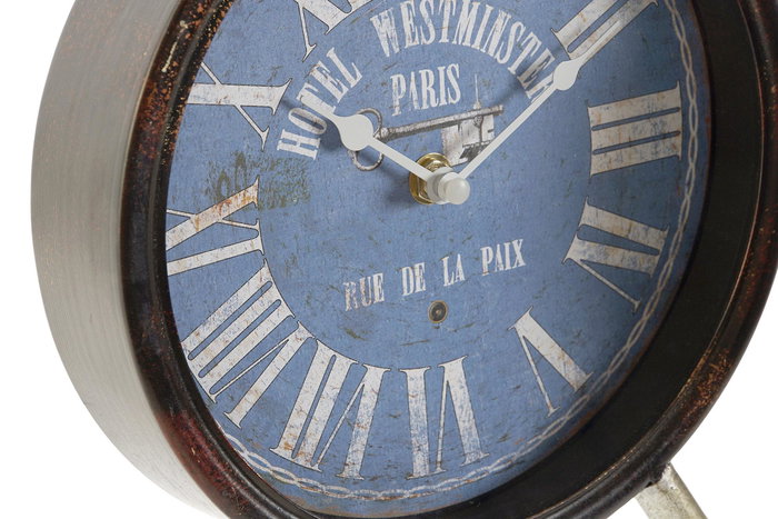 DKD Home Decor Reloj Sobremesa Vintage Azul Negro 5 x 24 x 20.5 cm (2 Unidades)