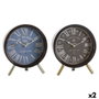 DKD Home Decor Reloj de Sobremesa Metal y Cristal Surtido de 2 Unidades