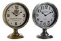 DKD Home Decor Reloj de Sobremesa Metal y Cristal, Surtido de 2 Unidades