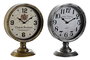 DKD Home Decor Reloj Sobremesa Vintage Dorado Plateado 13.5 x 28 x 20.5 cm (2 Unidades)