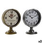 DKD Home Decor Reloj de Sobremesa Metal y Cristal, Surtido de 2 Unidades