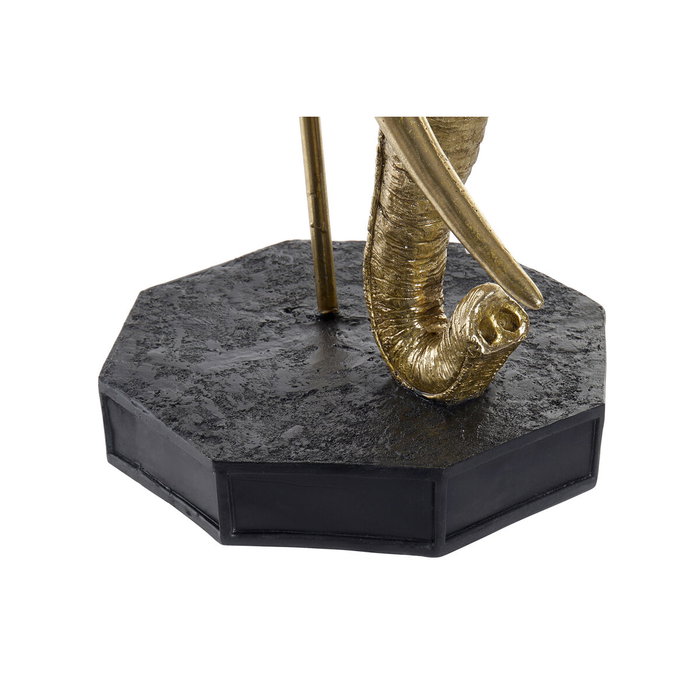 DKD Home Decor Figura de Elefante Dorado y Negro