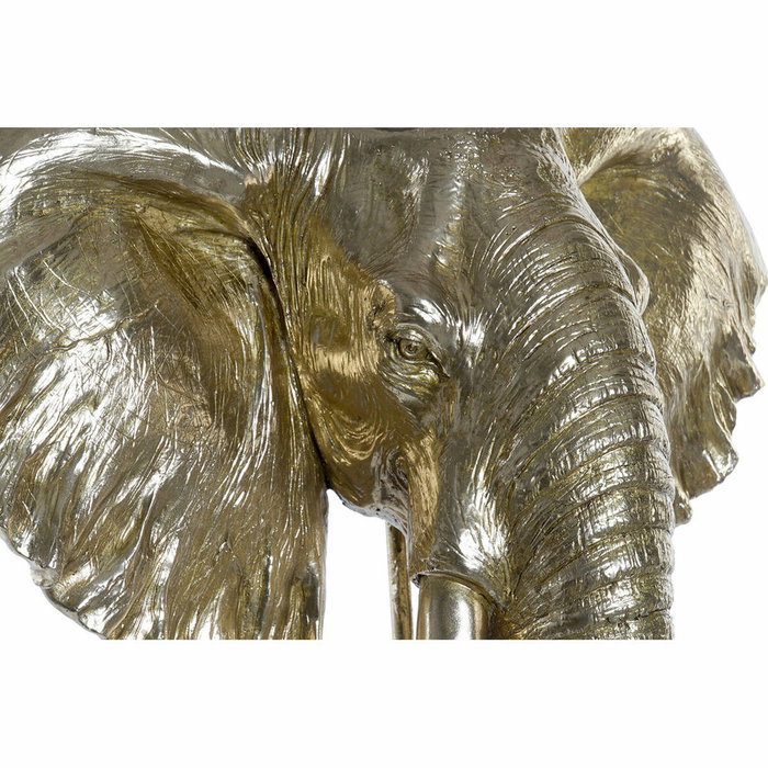 DKD Home Decor Figura de Elefante Dorado y Negro