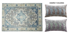 DKD Home Decor Alfombra Arabe Sans Azul Verde 230 x 0.4 x 160 cm Pasley