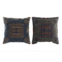 DKD Home Decor Set de 2 Cojines Algodón Geométrico JOSTA Azul y Naranja