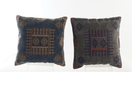 DKD Home Decor Cojín Árabe Azul Naranja 50 x 10 x 50 cm (2 Unidades) Algodón