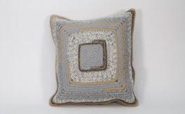 DKD Home Decor Cojín de Algodón y Yute Gris 40x10x40 cm