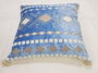 DKD Home Decor Cojin Elape Azul Blanco Algodon Polyester 20 x 60 x 60 cm