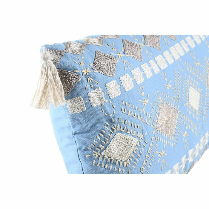 DKD Home Decor Cojín Algodón 60x35x15 cm Azul Desgastado