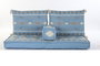 DKD Home Decor Set de 4 Cojines de Algodón Bordados Azul Celeste