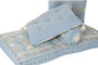 DKD Home Decor Set de 4 Cojines de Algodón Bordados Azul Celeste