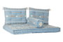 DKD Home Decor Set de 4 Cojines de Algodón Bordados Azul Celeste