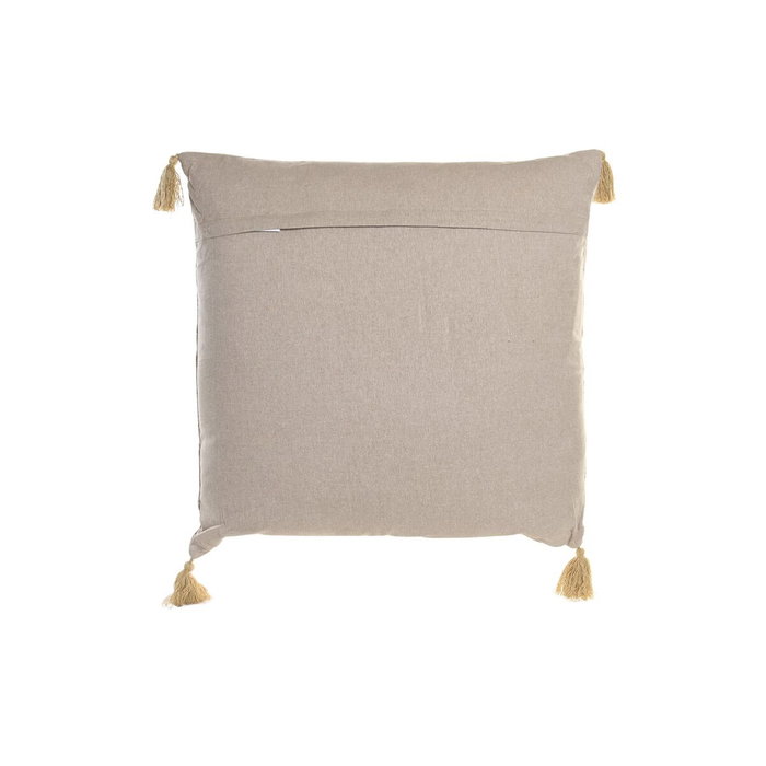 DKD Home Decor Cojín de Algodón Beige con Rombos Desgastados 60x60x20 cm DKD Home Decor Cojín de Algodón Beige con Rombos Desgastados 60x60x20 cm