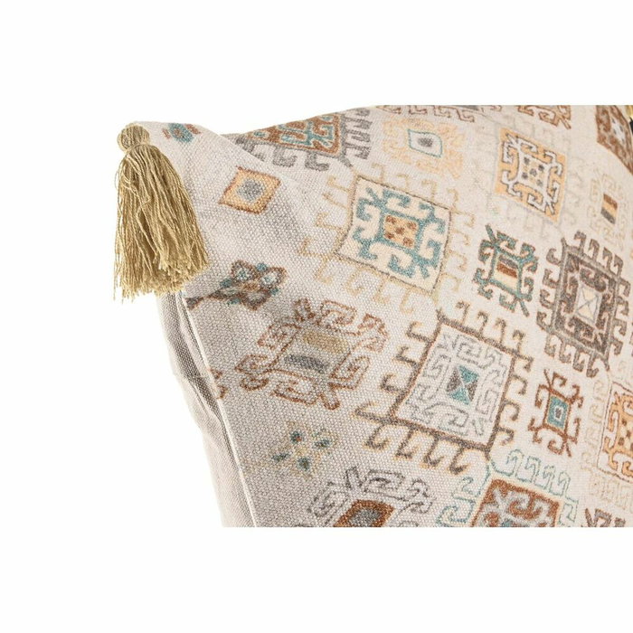 DKD Home Decor Cojín de Algodón Beige con Rombos Desgastados 60x60x20 cm DKD Home Decor Cojín de Algodón Beige con Rombos Desgastados 60x60x20 cm