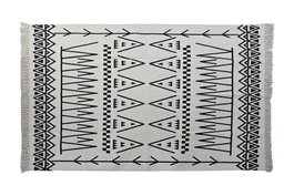 DKD Home Decor Alfombra de Algodón con Estampado Ikat 120x180x0,7 cm