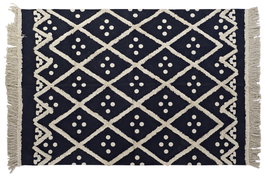DKD Home Decor Alfombra Bordada 160x230x1 cm Azul Marino y Beige