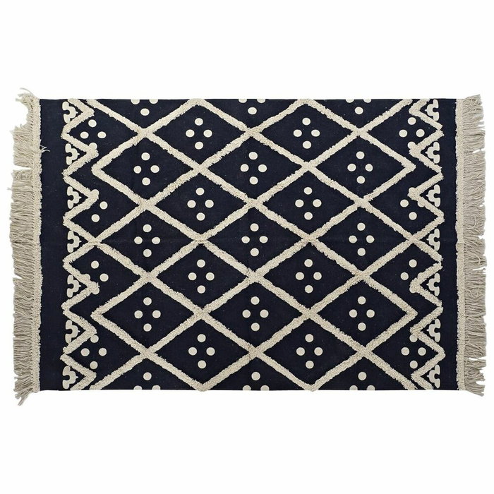 DKD Home Decor Alfombra Bordada 160x230x1 cm Azul Marino y Beige