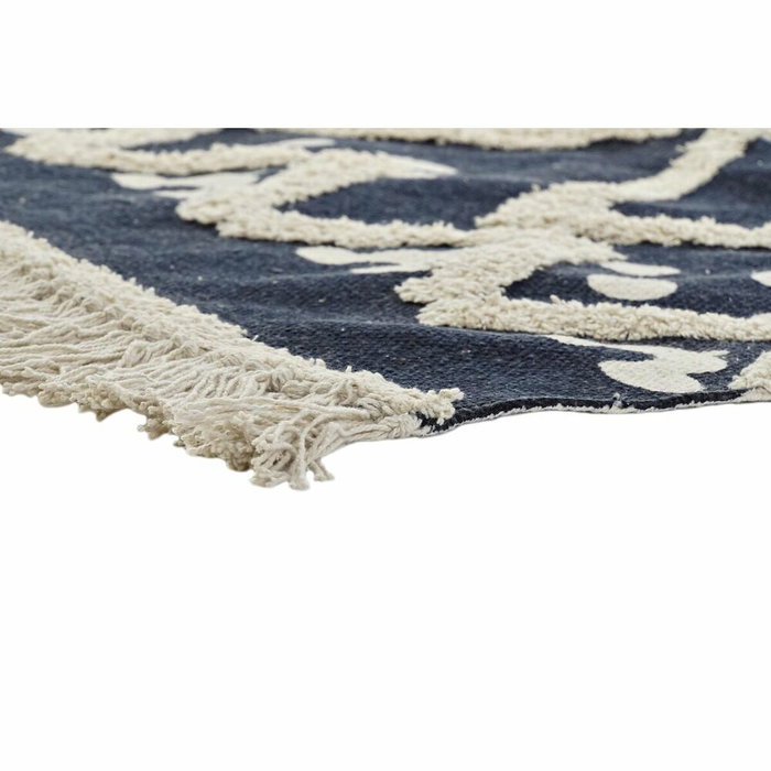 DKD Home Decor Alfombra Bordada 160x230x1 cm Azul Marino y Beige