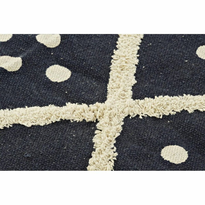 DKD Home Decor Alfombra Bordada 160x230x1 cm Azul Marino y Beige