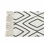 DKD Home Decor Alfombra de Algodón con Diseño de Rombos Blanco y Negro
