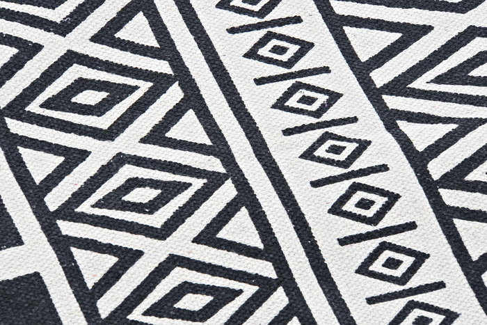DKD Home Decor Alfombra Boho Blanco Negro Algodón 180 x 0.7 x 120 cm