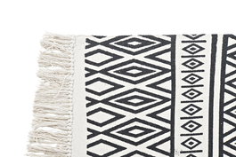 DKD Home Decor Alfombra Boho Blanco Negro 250 x 0.7 x 160 cm