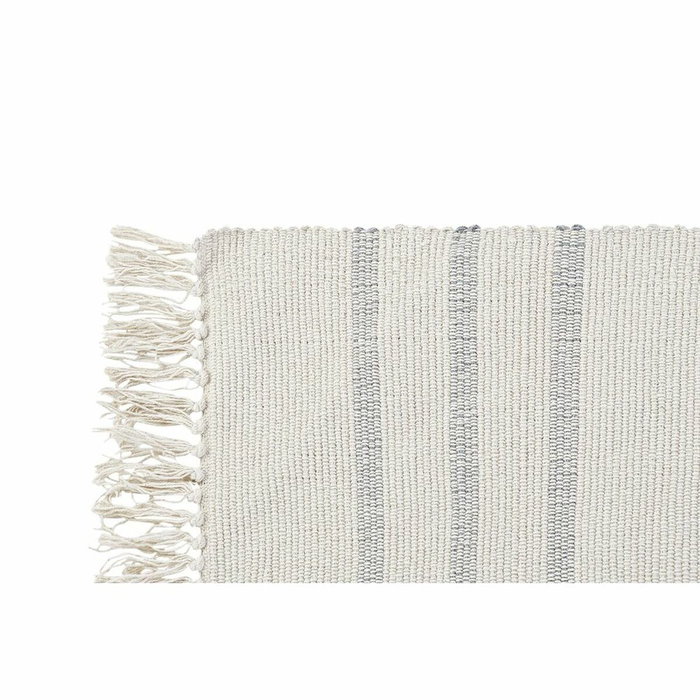 DKD Home Decor Alfombra de Algodón con Flecos Blanco y Gris (Pack de 2)
