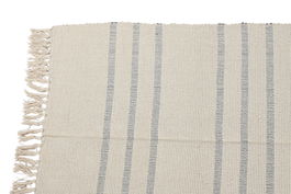 DKD Home Decor Alfombra Boho Blanco Gris Algodón Poliéster Flecos 230 x 160 cm (2 Unidades)