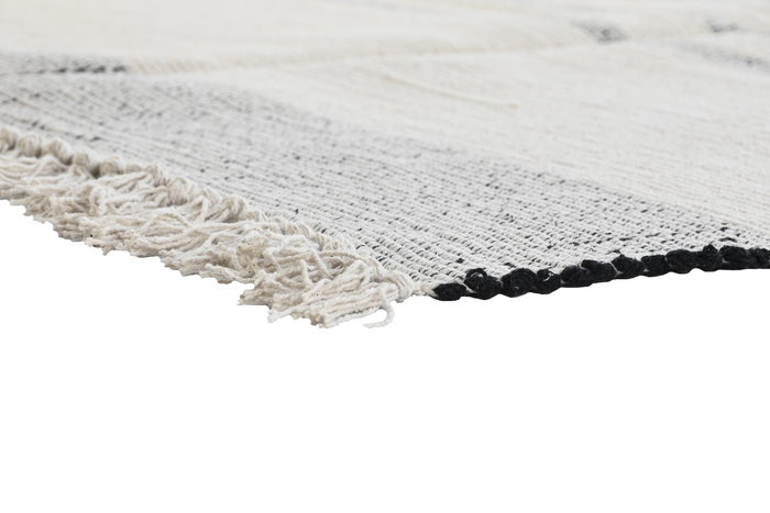 DKD Home Decor Alfombra Boho Blanco Gris 290 x 0.75 x 200 cm (2 Unidades) Algodón