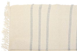 DKD Home Decor Alfombra Boho Blanco Gris 290 x 0.75 x 200 cm (2 Unidades) Algodón