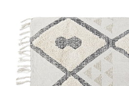 DKD Home Decor Alfombra Beige Algodon con Rombos 180 x 120 cm