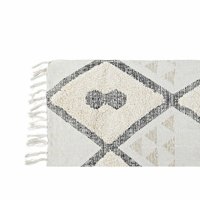 DKD Home Decor Alfombra de Algodón 120x180x1 cm con Diseño de Rombos Beige