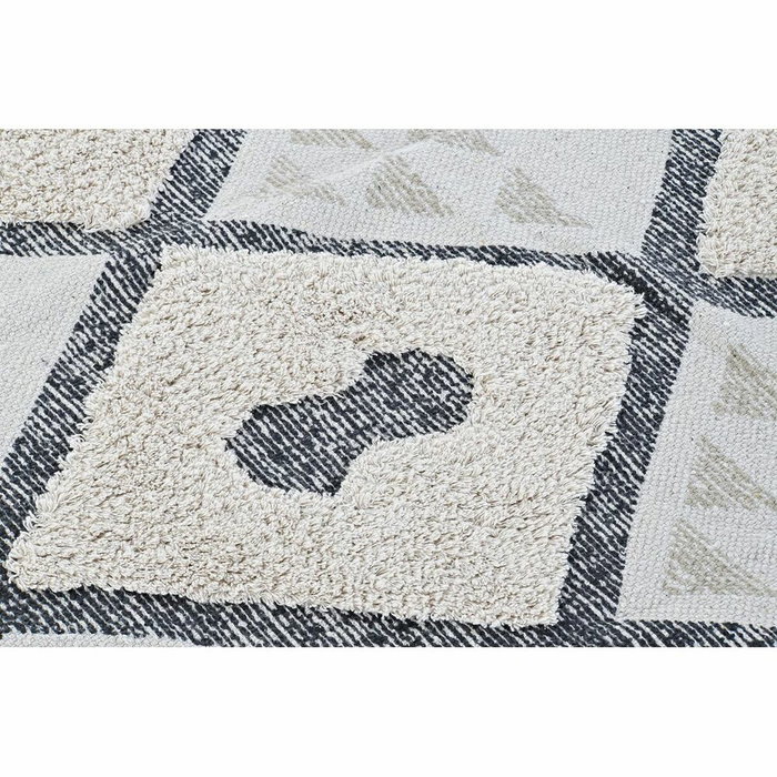 DKD Home Decor Alfombra de Algodón 120x180x1 cm con Diseño de Rombos Beige