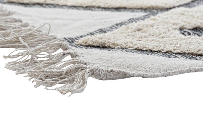 DKD Home Decor Alfombra Moderno Beige 230 x 160 cm Algodon Polyester Rombos