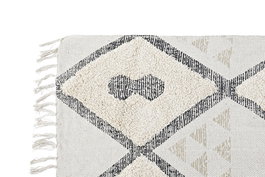 DKD Home Decor Alfombra Moderno Beige 230 x 160 cm Algodon Polyester Rombos