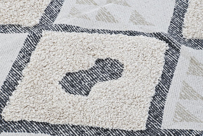 DKD Home Decor Alfombra Beige 290 x 200 cm Algodón Poliéster con detalles de rombos