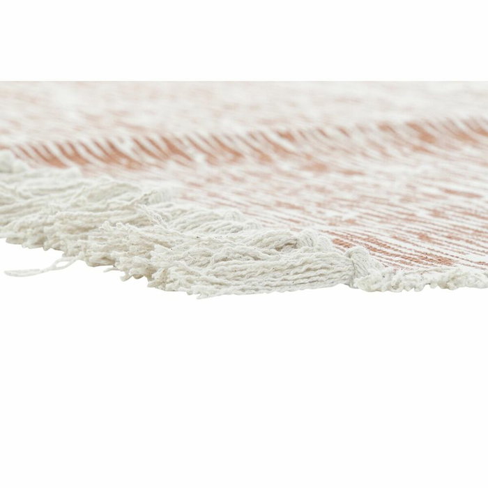 DKD Home Decor Alfombra de Algodón con Flecos Naranja y Beige 120x180 cm