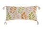 DKD Home Decor Cojín de Algodón con Bordado de Hojas, 60x10x30 cm