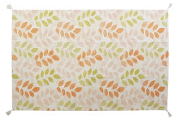 DKD Home Decor Alfombra de Algodón con Diseño de Hojas, 160x230 cm, Multicolor/Beige
