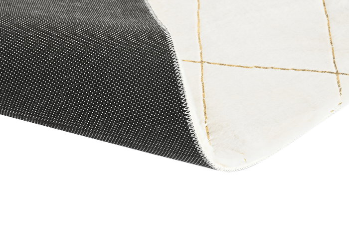 DKD Home Decor Alfombra Blanco Poliester 240x60 cm Rombo 1000 gsm