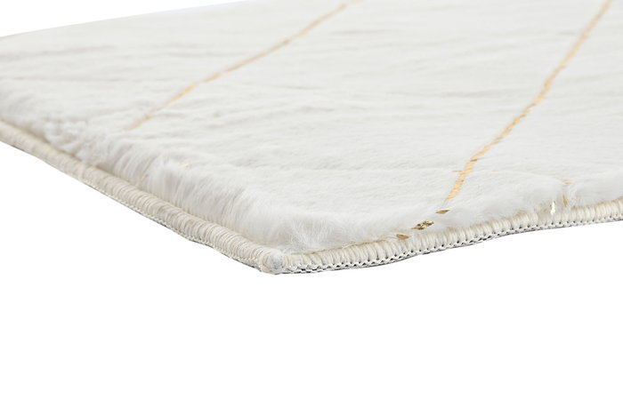 DKD Home Decor Alfombra Blanco Poliester 240x60 cm Rombo 1000 gsm