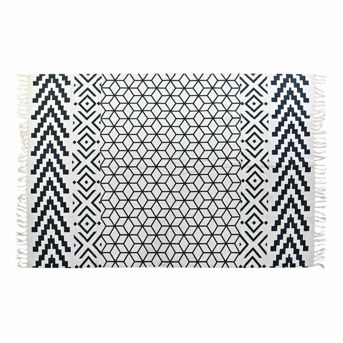 DKD Home Decor Alfombra de Algodón 160x230x1 cm Negro DKD Home Decor Alfombra de Algodón 160x230x1 cm Negro