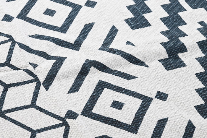 DKD Home Decor Alfombra Boho Negro Blanco Algodon Polyester 230 x 160 cm
