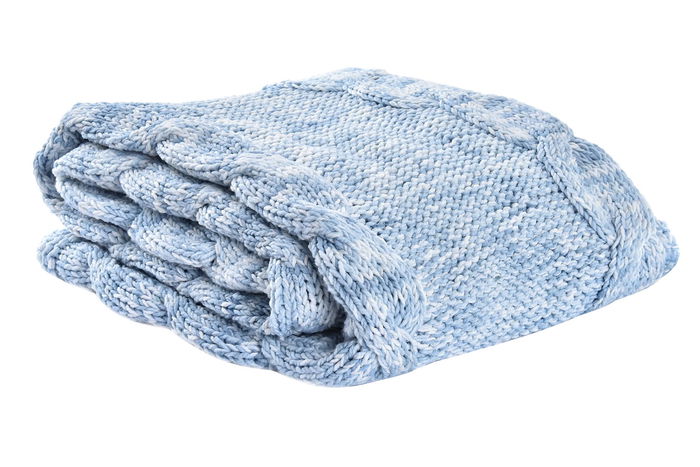 DKD Home Decor Plaid Alpino Azul Celeste 125 x 150 cm (2 Unidades) Poliester